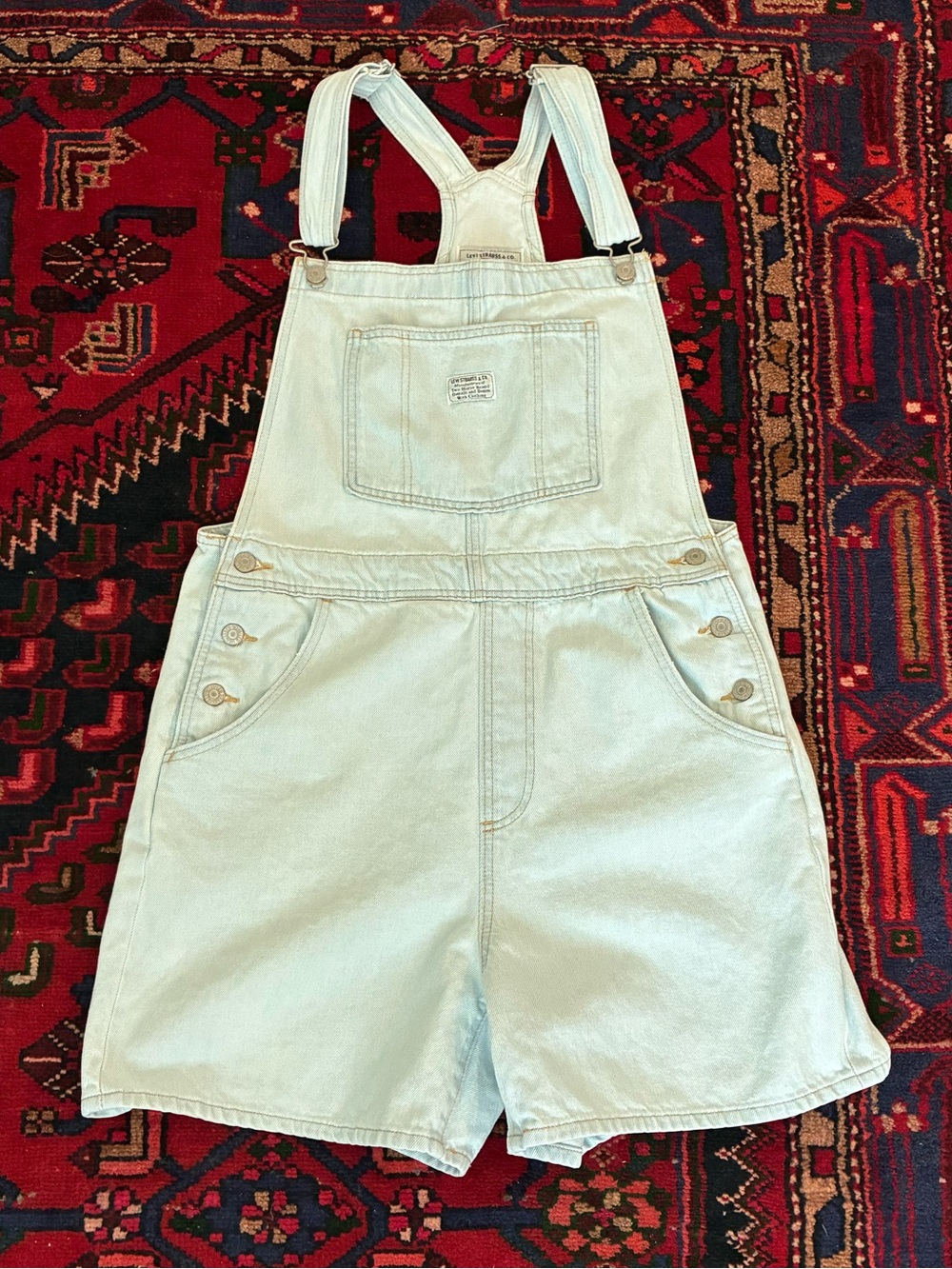 Levi’s Utility Shortall Light Wash Denim Jean Overalls Shortalls